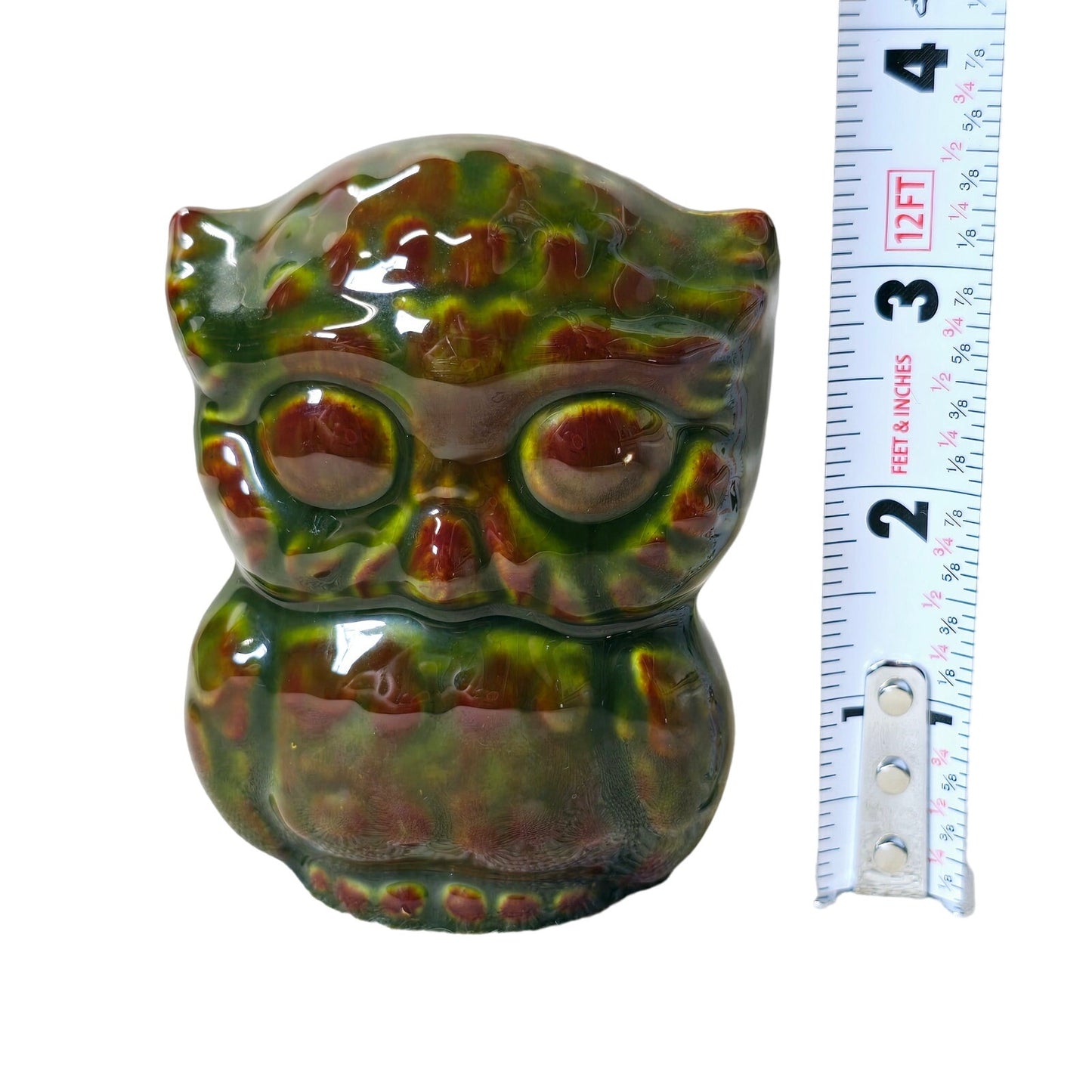 Vintage Kitschy Multi-Color Splatter Owl, Fall Decor