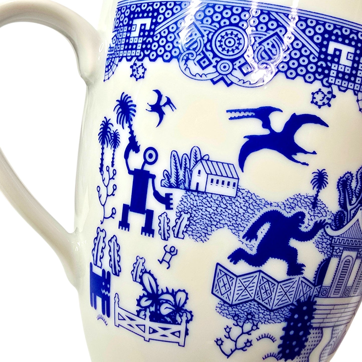 Calamityware Things Could Be Worse Mugs Set of 2 Blue White Porcelain Coffee Mug