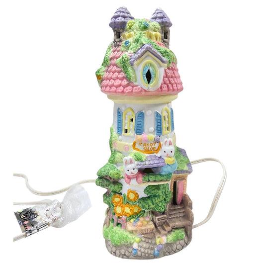 Vintage Cottontale Cottages 8" Hand Painted Light-Up Candy Shop