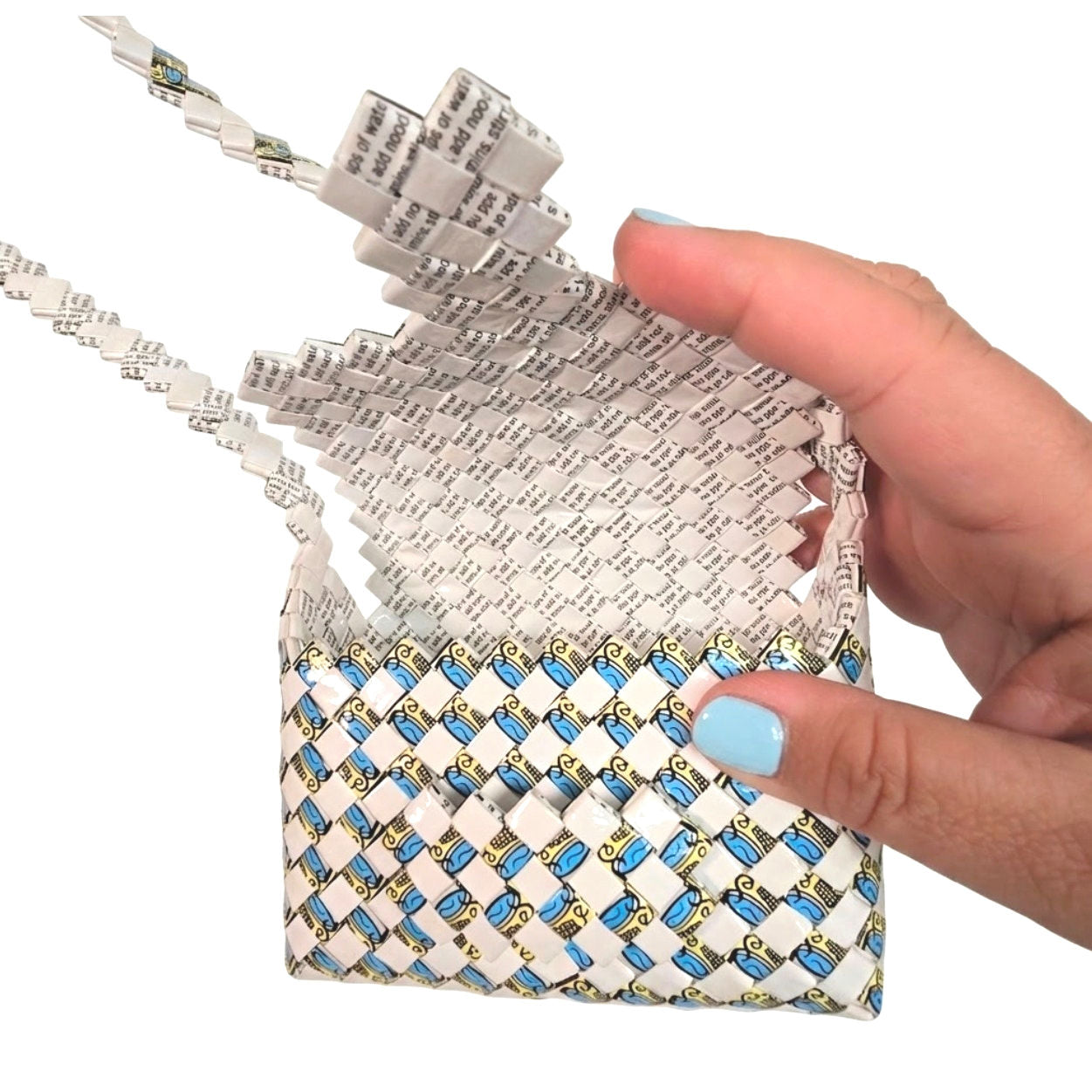 Handmade Woven Candy Wrapper Purse Child's Crossbody Bag Upcycled Sustainable
