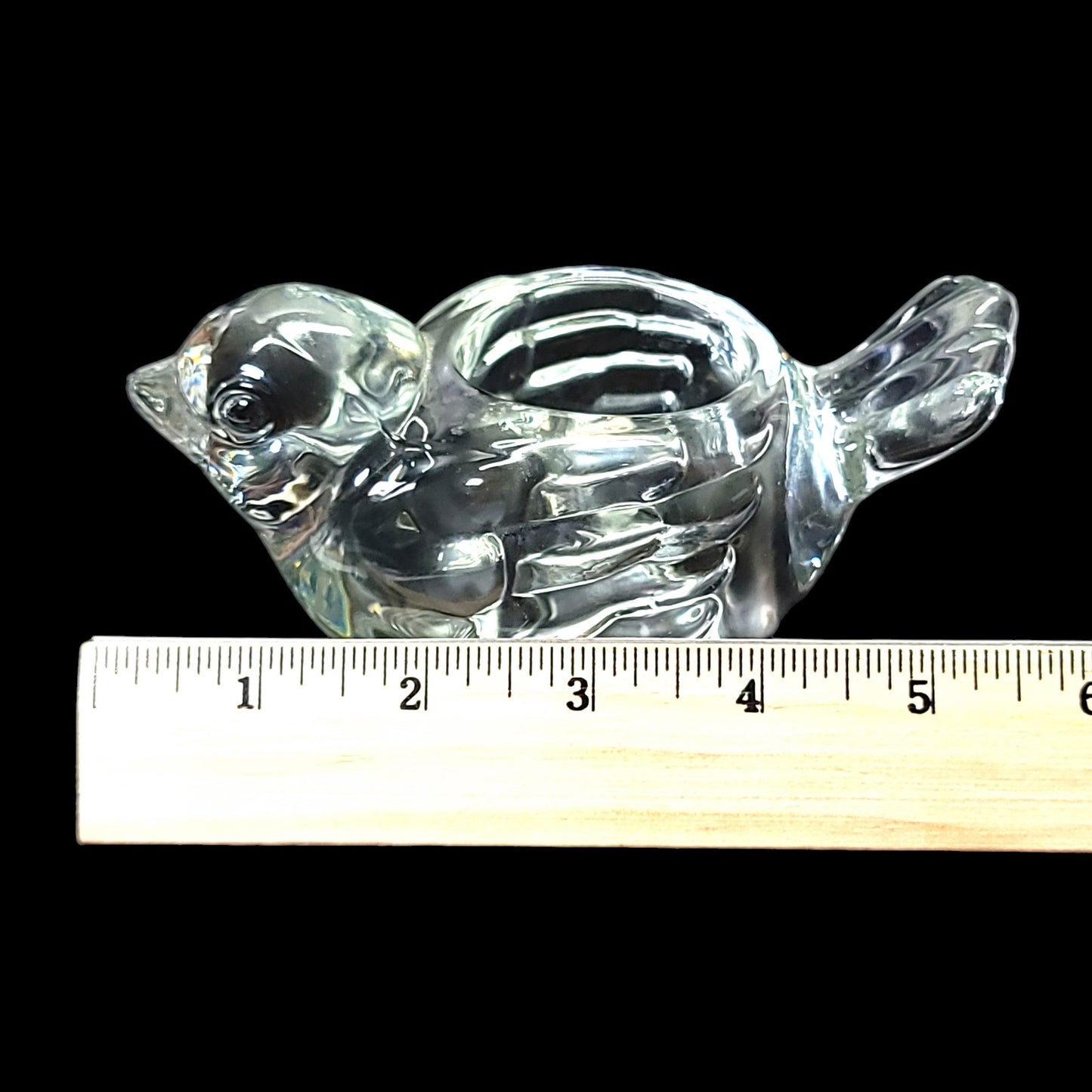 Indiana Glass Bird Votive Candle Holder, Clear Glass Bird 5.5" L