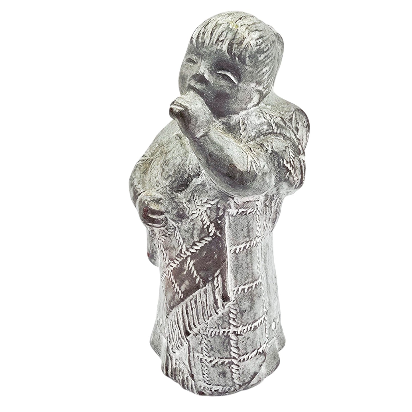 Isabel Bloom Concrete Figurine Girl Angel Teddy Sucking Thumb Yawning '98 Signed