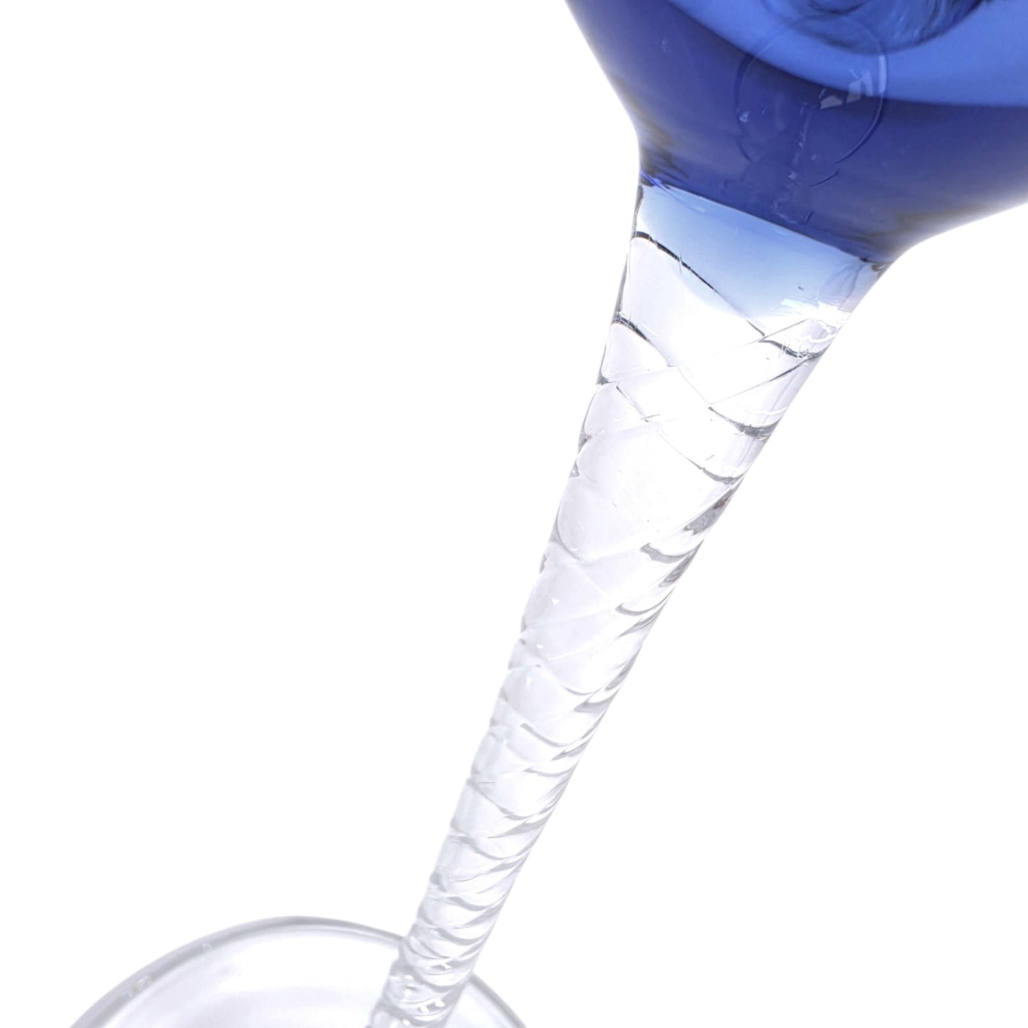 Roscher & Co Oversized Blue Stem Wine Glasses Goblets 20 oz