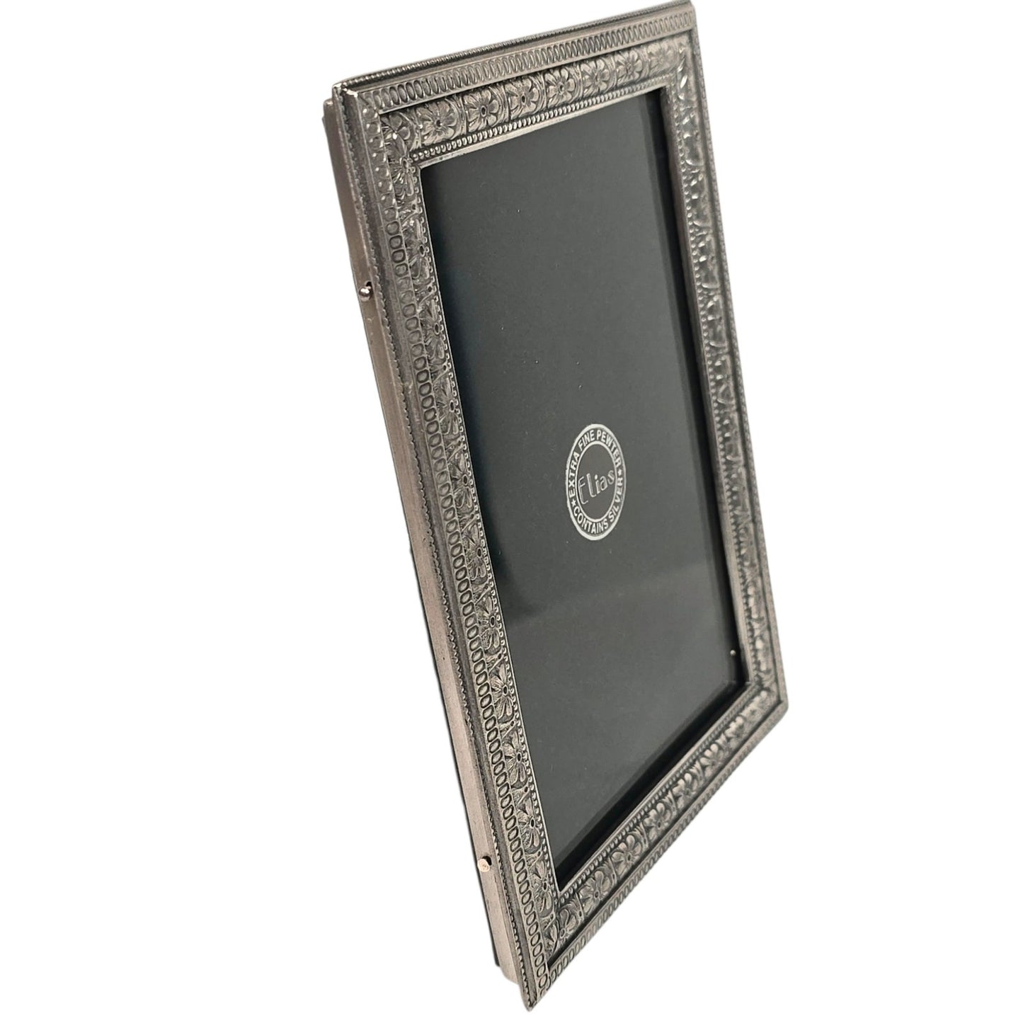 1996 Elias Fine Pewter Picture Frame Ornate Vintage Velvet Back Rectangle #2025