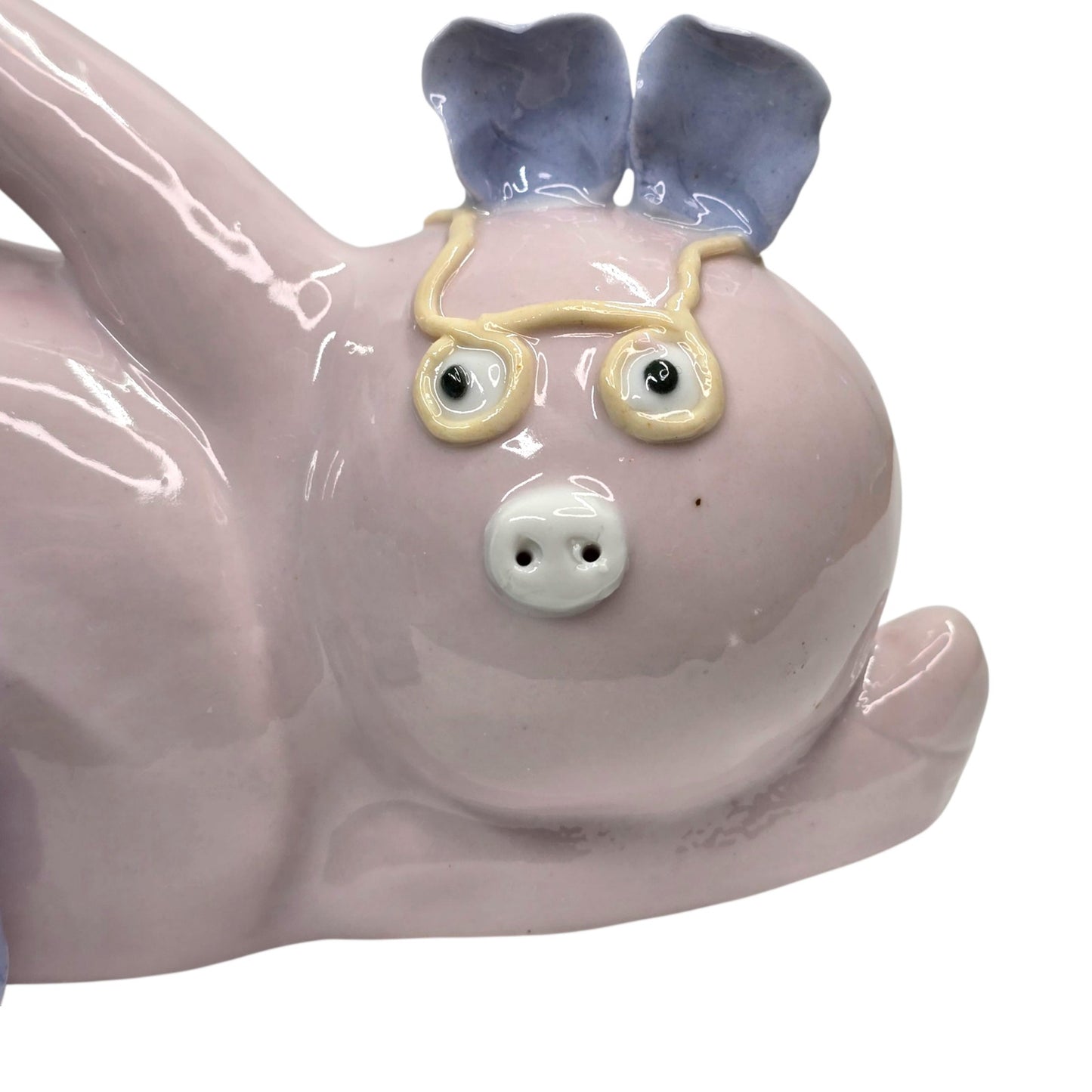 Whimsical Kitsch Pig Mom and Piglets Bank Pastel Pink Ceramic Farmhouse Decor