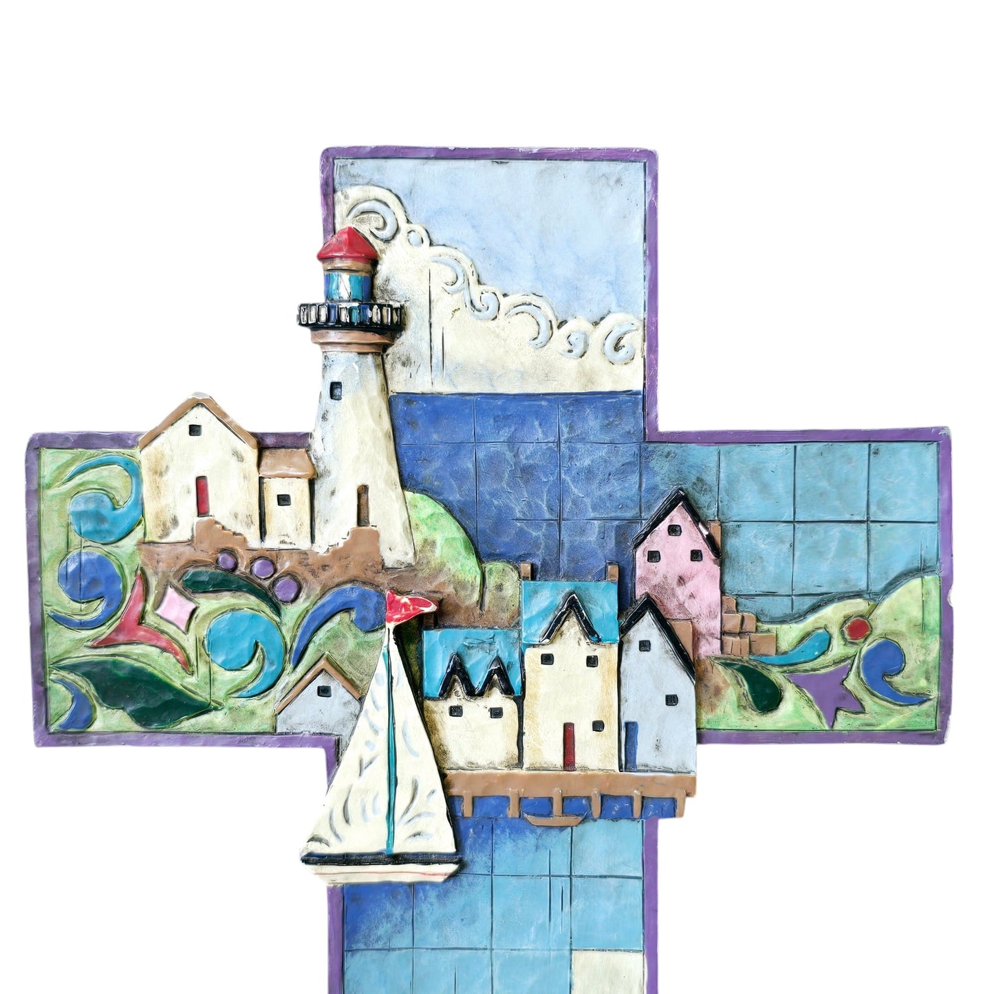 2006 Jim Shore Heartwood Creek Cross "Light The Way" Wall Hanging