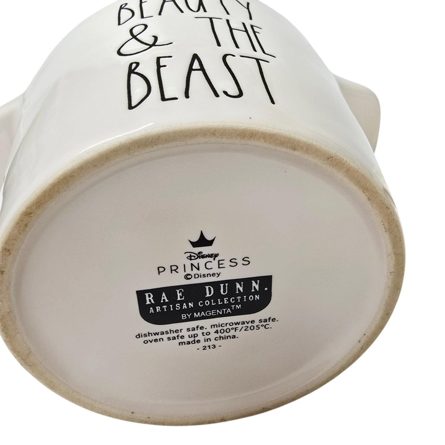 Rae Dunn Disney Princess BEAUTY & THE BEAST Ceramic Jar w/ Rose Lid
