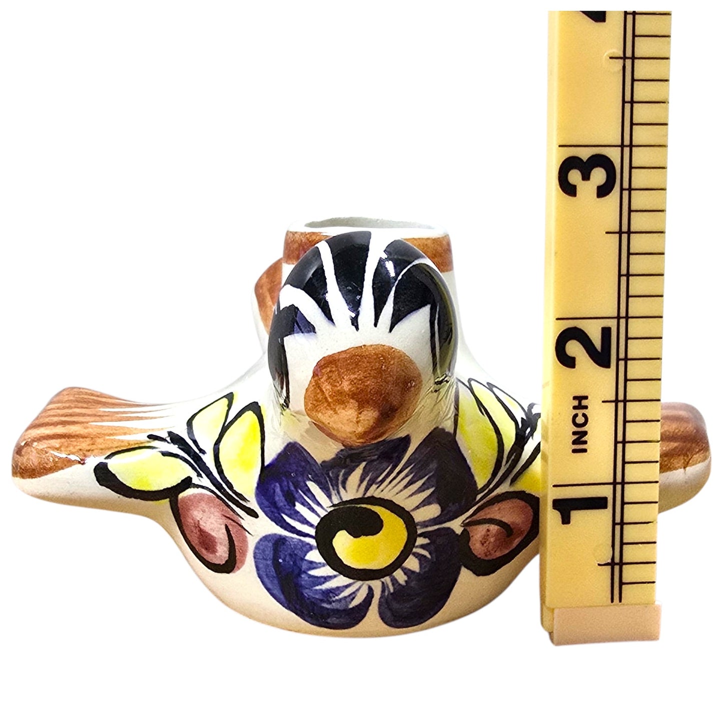 Vintage Talavera Pottery Bird Candle Holders Pair Hand Painted Mexico Folk Art