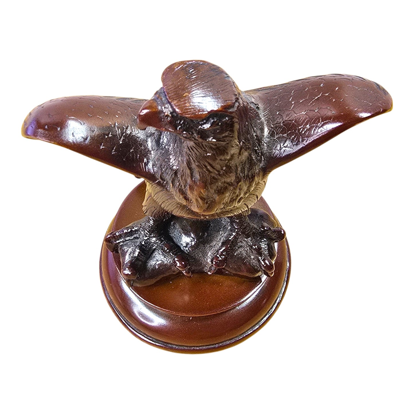 Wood Carved Eagle Figurine Statue 4.5" Handcrafted Bird of Prey Sculpture Decor