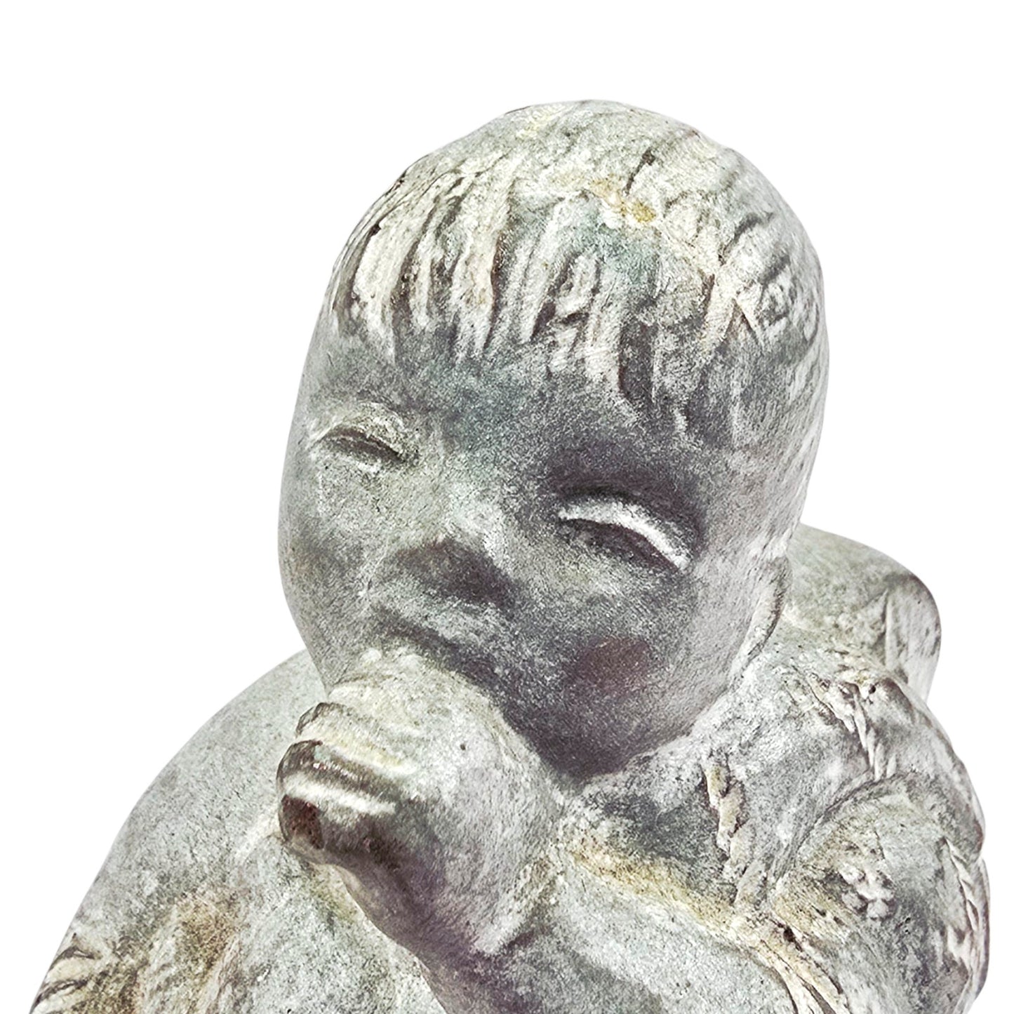 Isabel Bloom Concrete Figurine Girl Angel Teddy Sucking Thumb Yawning '98 Signed