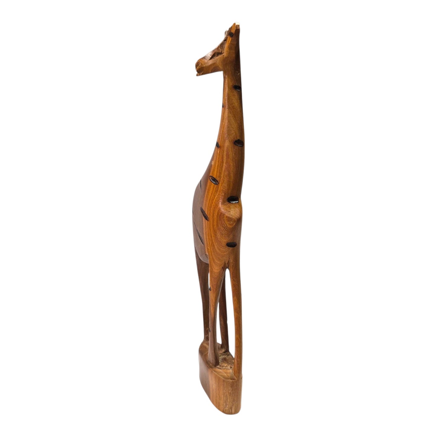 Hand Carved Wooden Giraffe Figurine 12in Safari Decor Natural Wood Sculpture