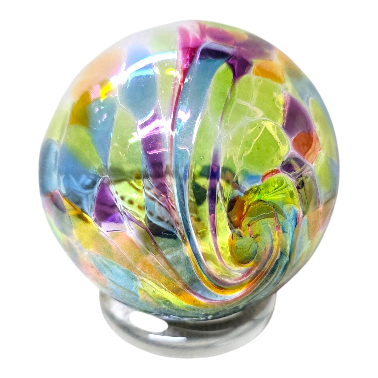 Glass Eye Studios Seashell & Sand Globe Paperweight