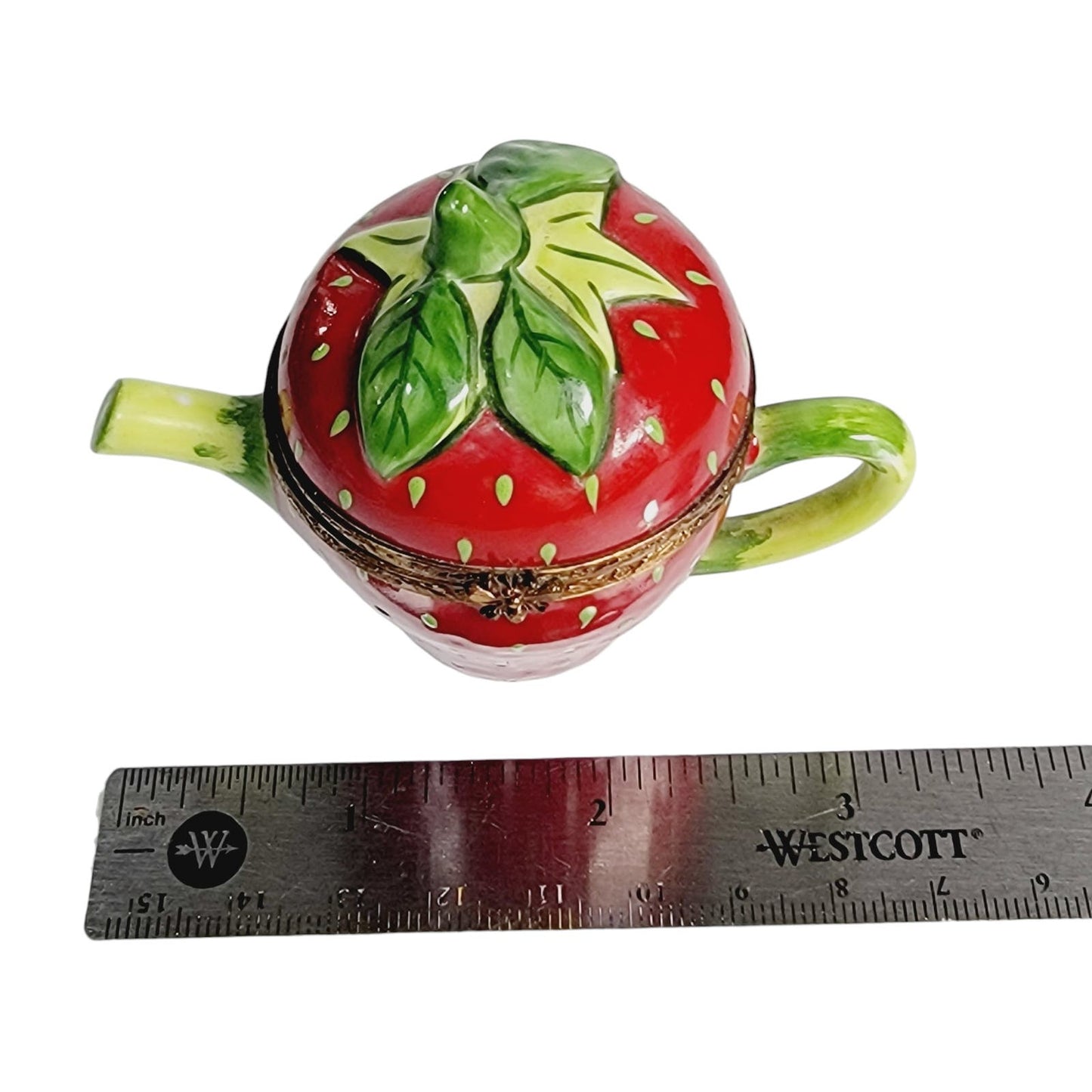 Vintage Strawberry Trinket Box, Marked Limoges France