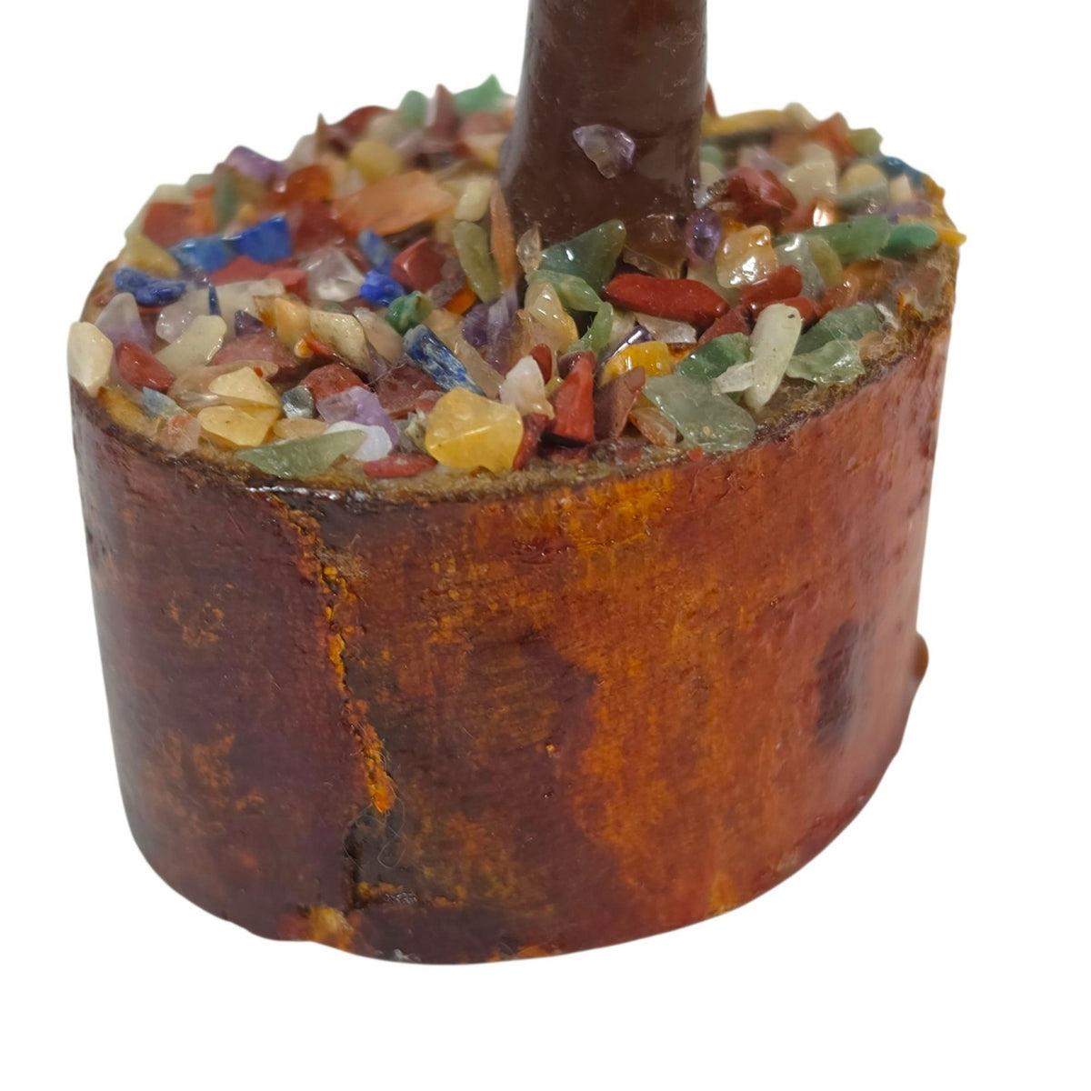 Multicolor Gemstone Bonsai Tree 7 Chakra Crystal Tree of Life Sculpture 10.5"