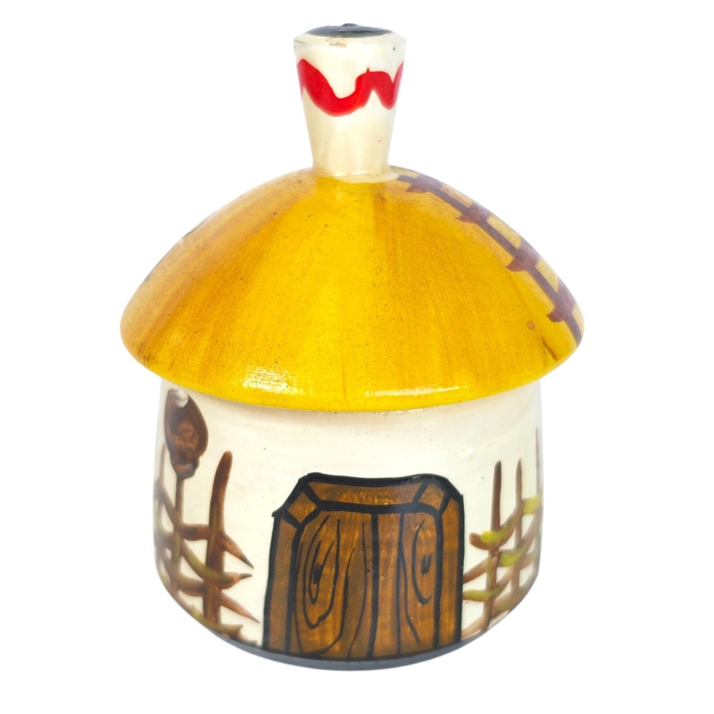 Vintage Wooden Trinket Box Ukraine Folk Art Khata Storks Hand Painted