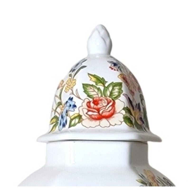 Aynsley Cottage Garden Large Hexagon Lidded Vase 9.25"