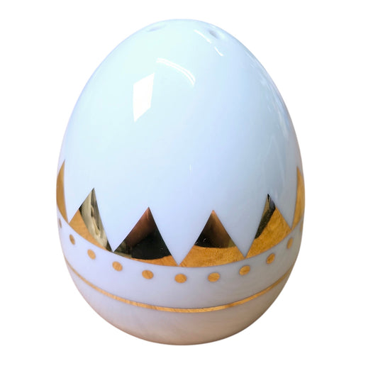 White and Gold Trim Porcelain Egg LIVE-CRAFTED SHAKER + 3 PINS Join me LIVE to give Input, or Give me Creative Freedom! Easter, Spring