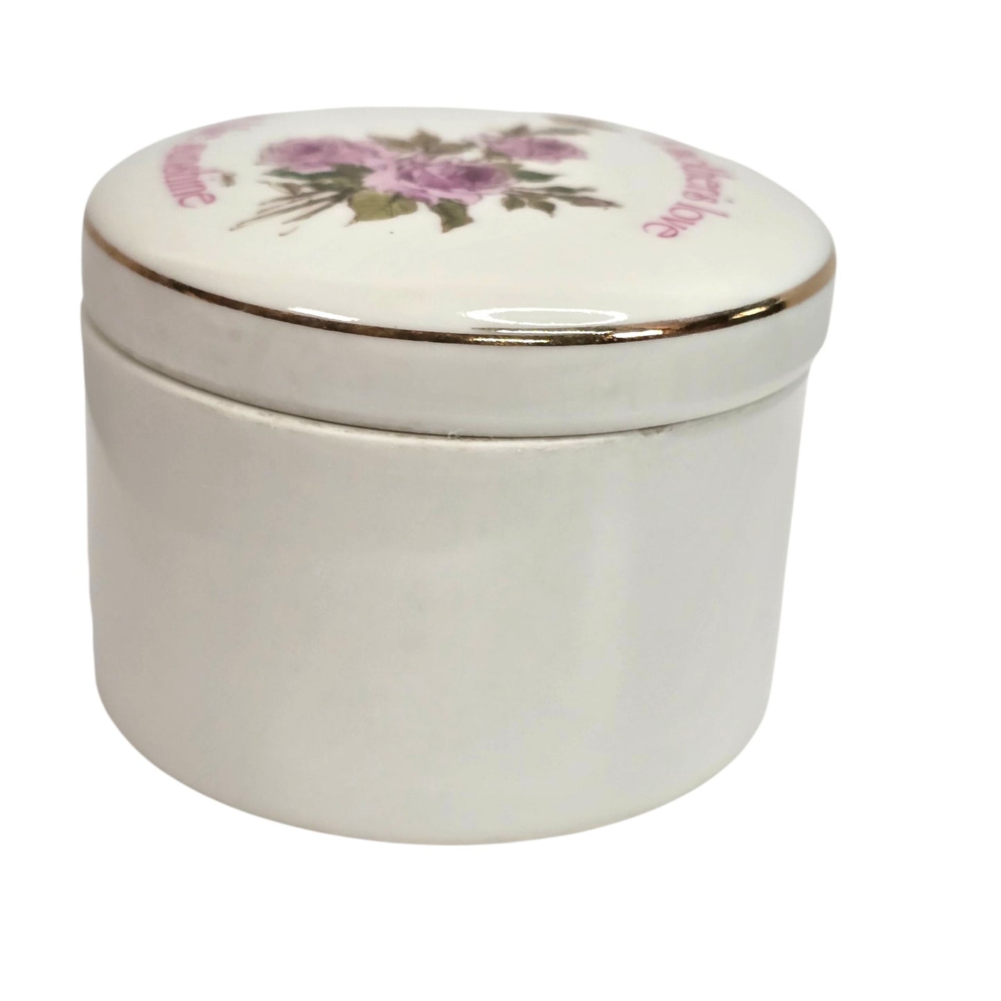 Vintage 1978 A Mother's Remembrance Porcelain Box Designer's Collection Gold Rim