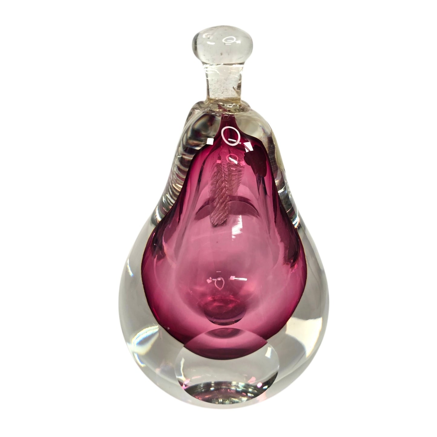 Alfredo Barbini Murano Sommerso Glass Pear Weil Ceramics Cranberry Adventurine