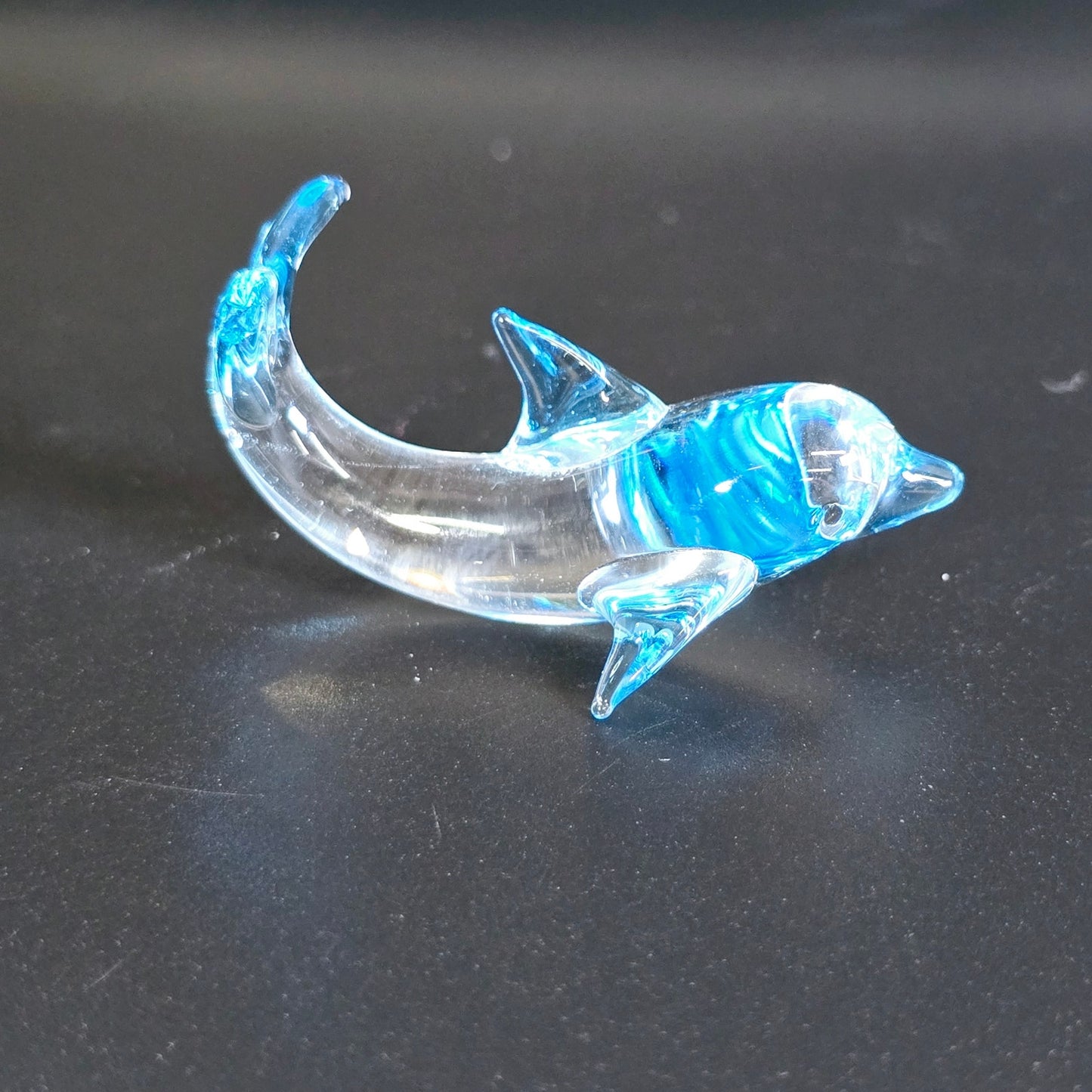 Tiny Hand-Blown Art Glass Dolphin