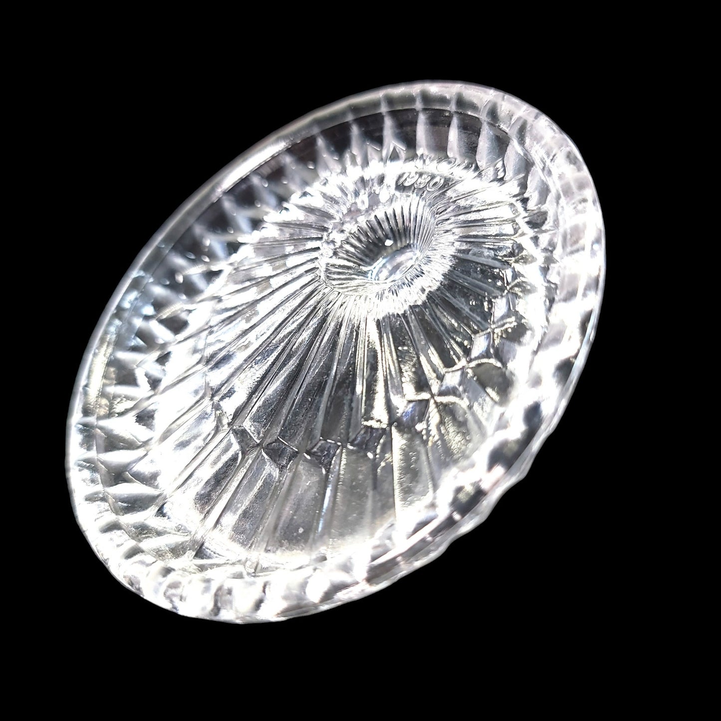 Vintage 1980 Avon Fostoria Clear Glass Ring Holder, Vintage Clear Cut Glass Ring Holder, Vintage Ring Dish