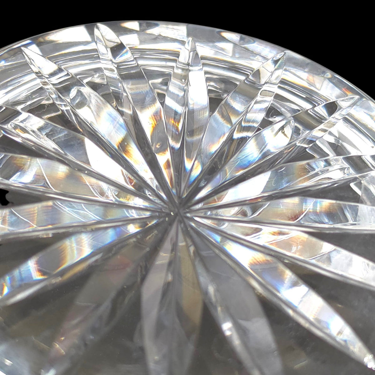 Kinsale Crystal Ireland Hand Cut Signed Wine Bottle Coaster Starburst 4"