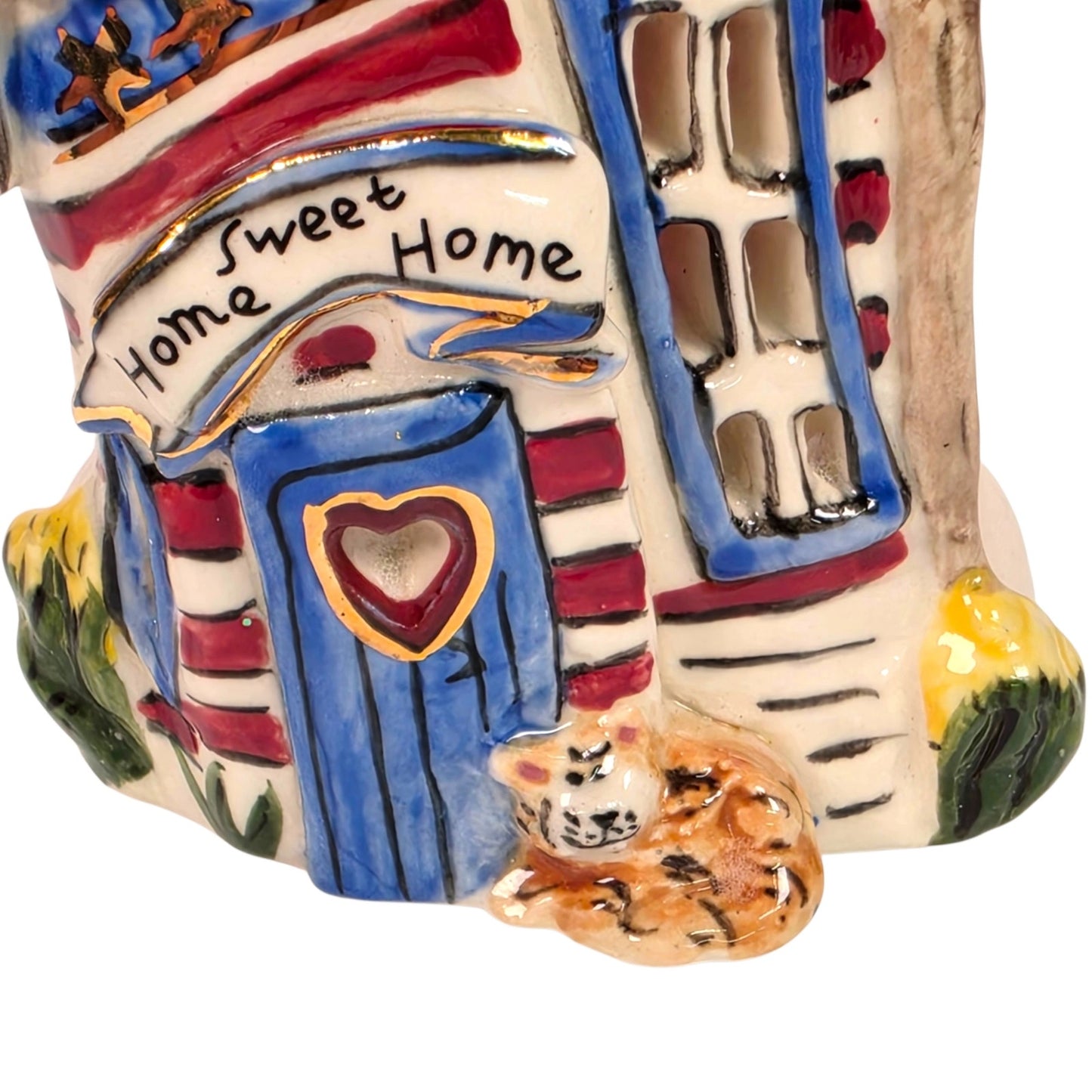Blue Sky Clayworks Heather Goldminc Home Sweet Home Americana Tea Light House 03