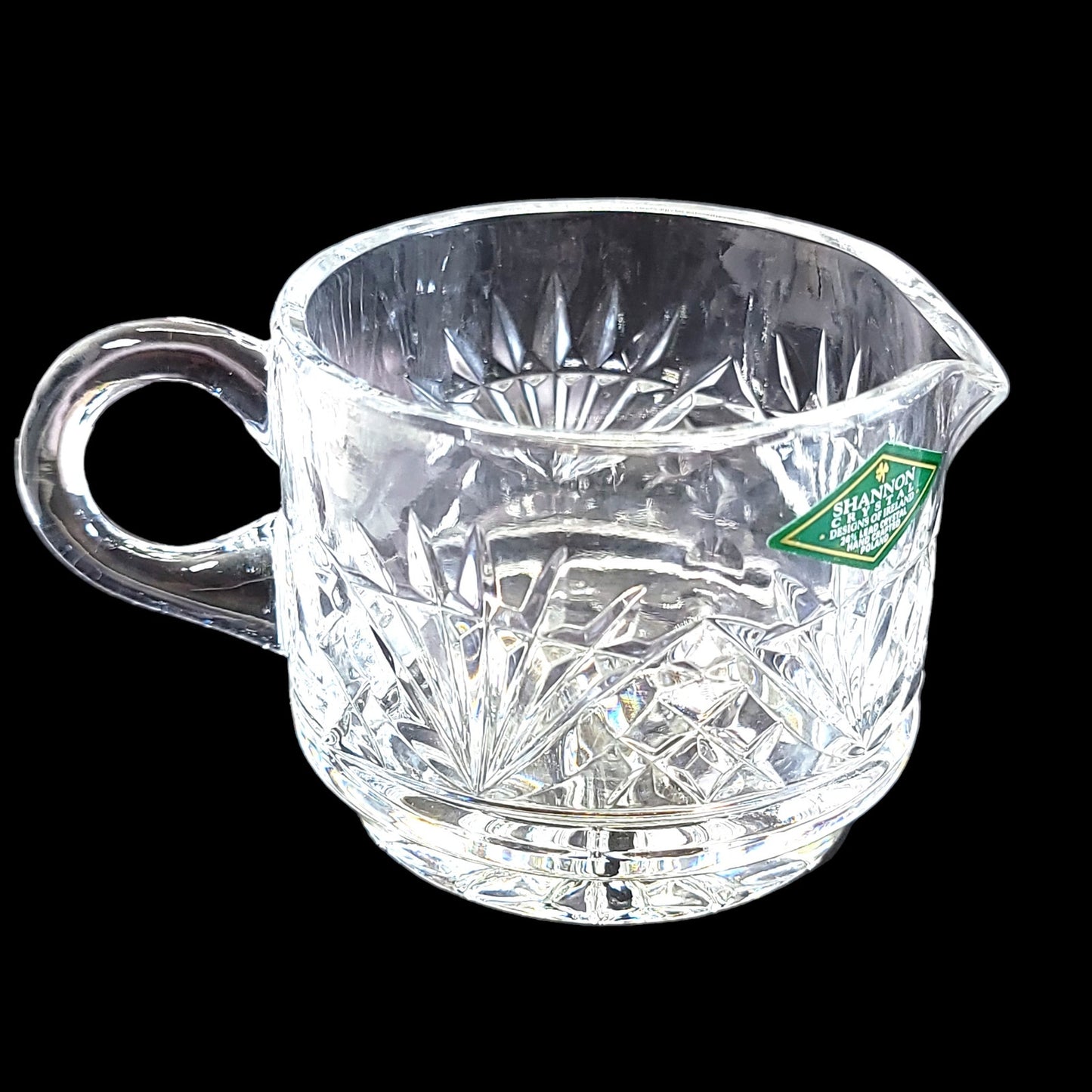 Shannon Crystal Stackable Creamer & Sugar with Lid, Irish Design Crafted in Poland, Cut Design