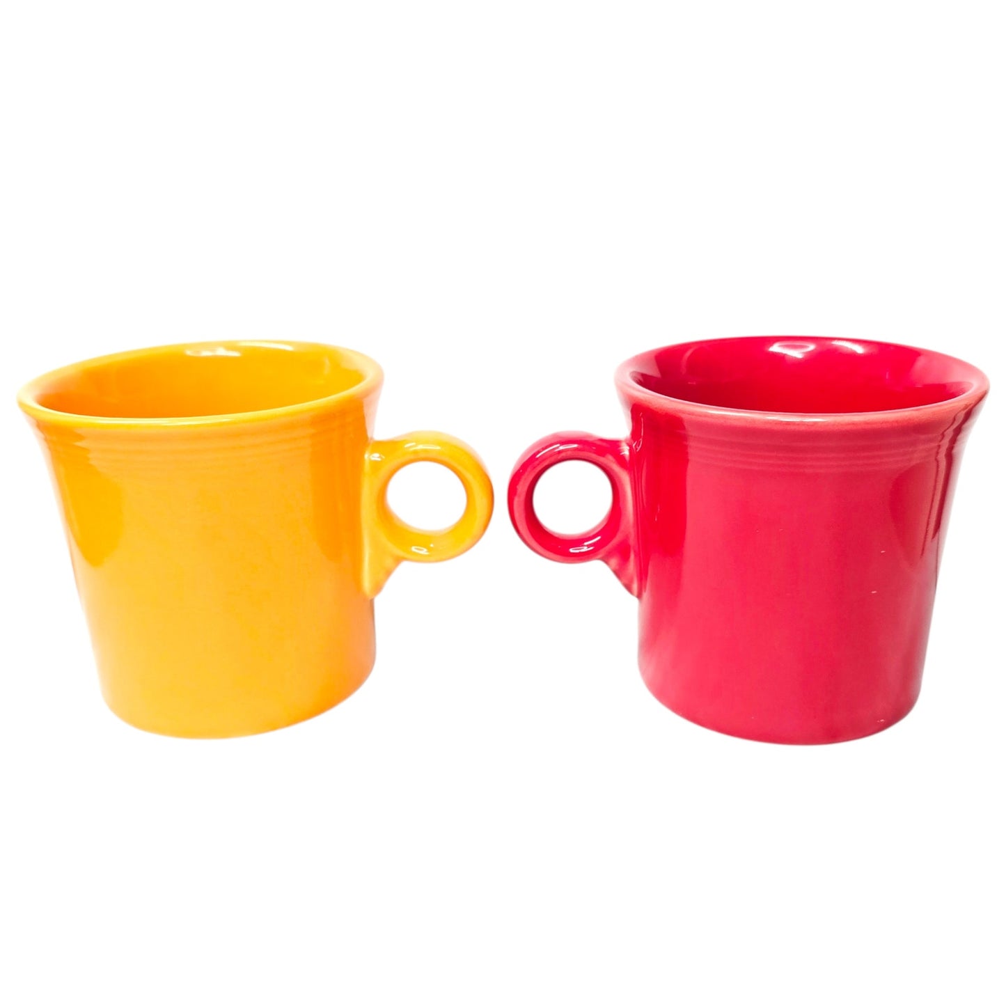 Set of 6 Fiesta Rainbow Ring Handle Mugs - Multi-Color Collection