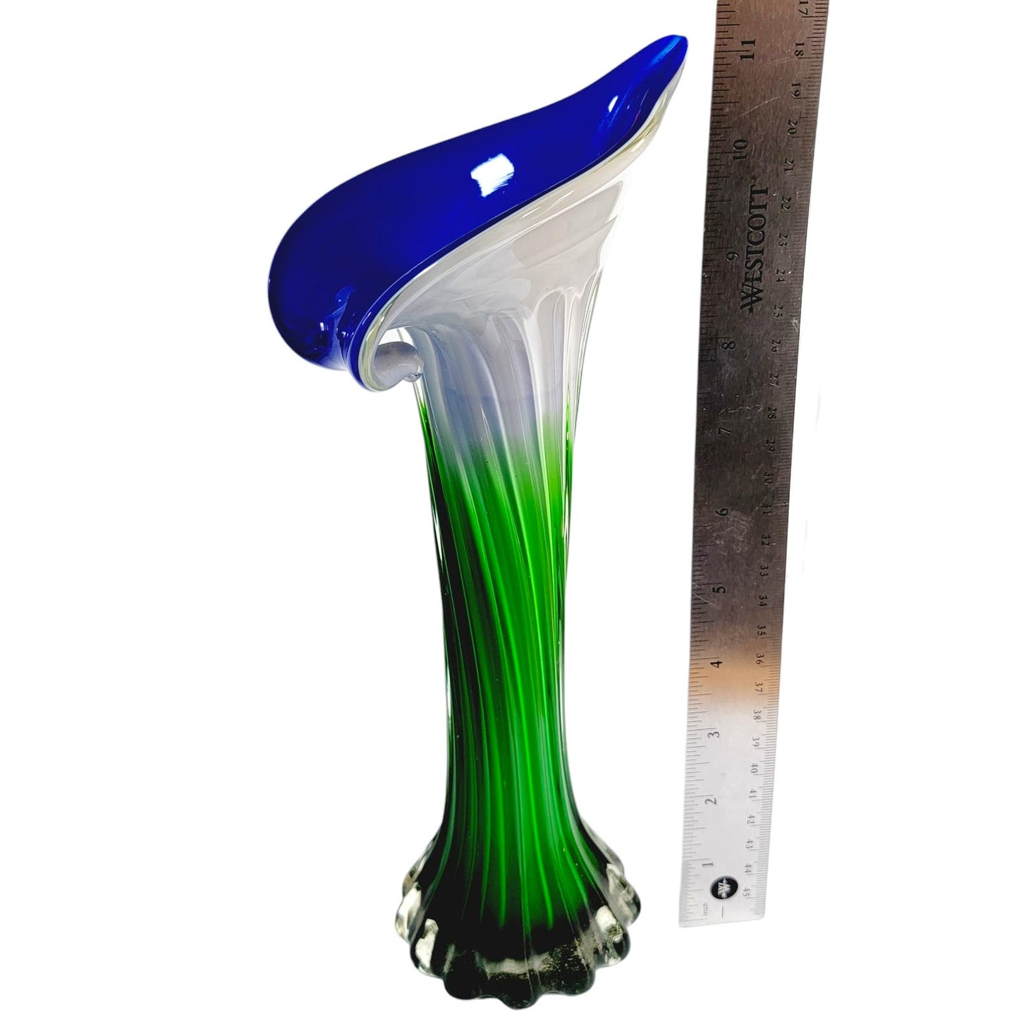 Jack in the Pulpit Calla Lily Vase, Blue and Green