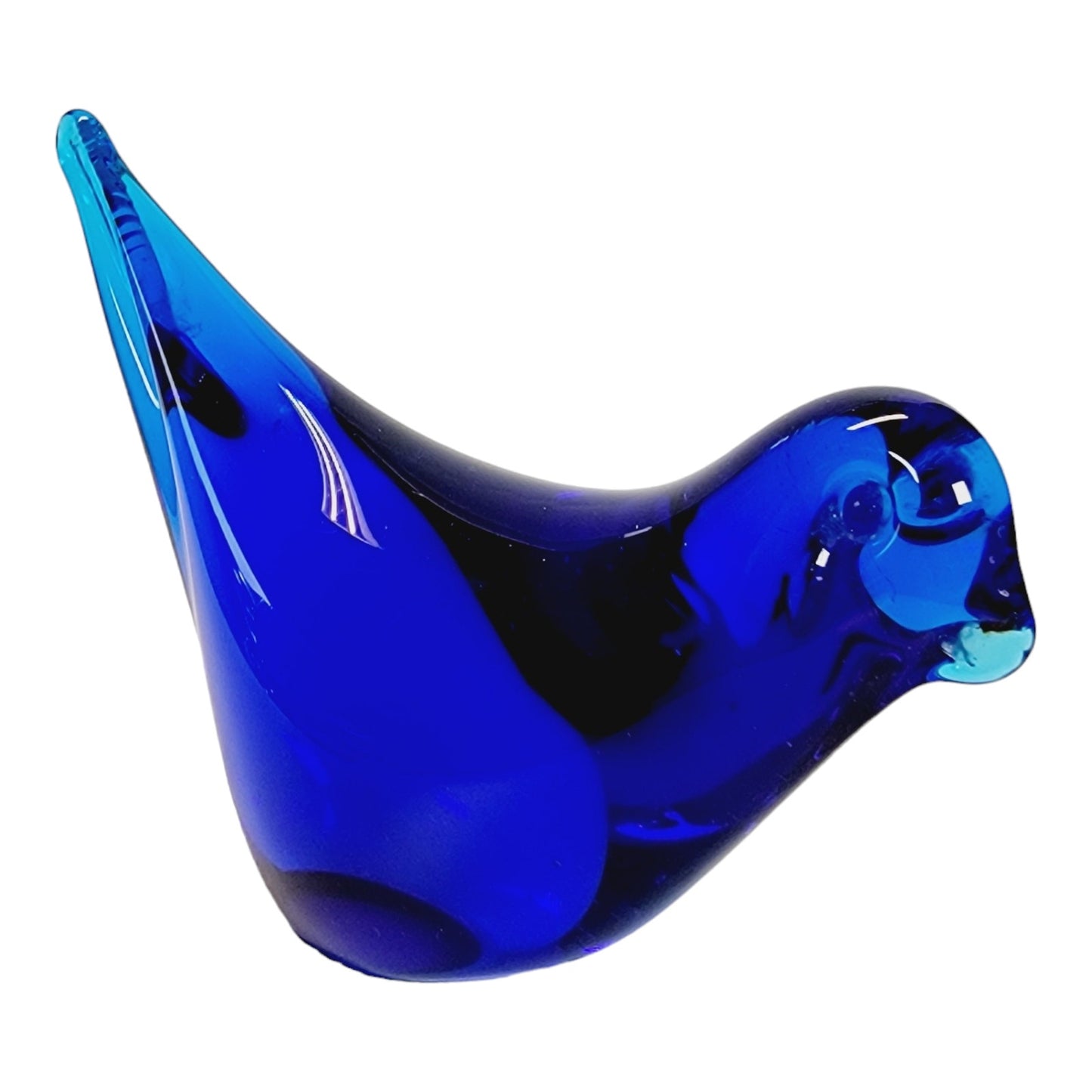 Blue Art Glass Hand Blown Glass Cobalt Blue Bird- Lynn T