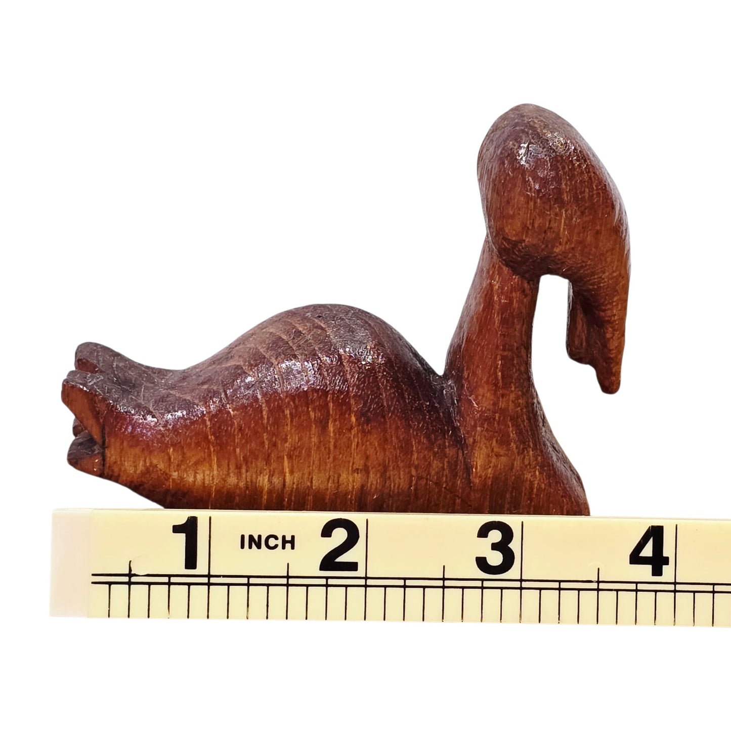 Vintage Hand Carved Wooden Bird Figurine Small 3.5" Folk Art Animal