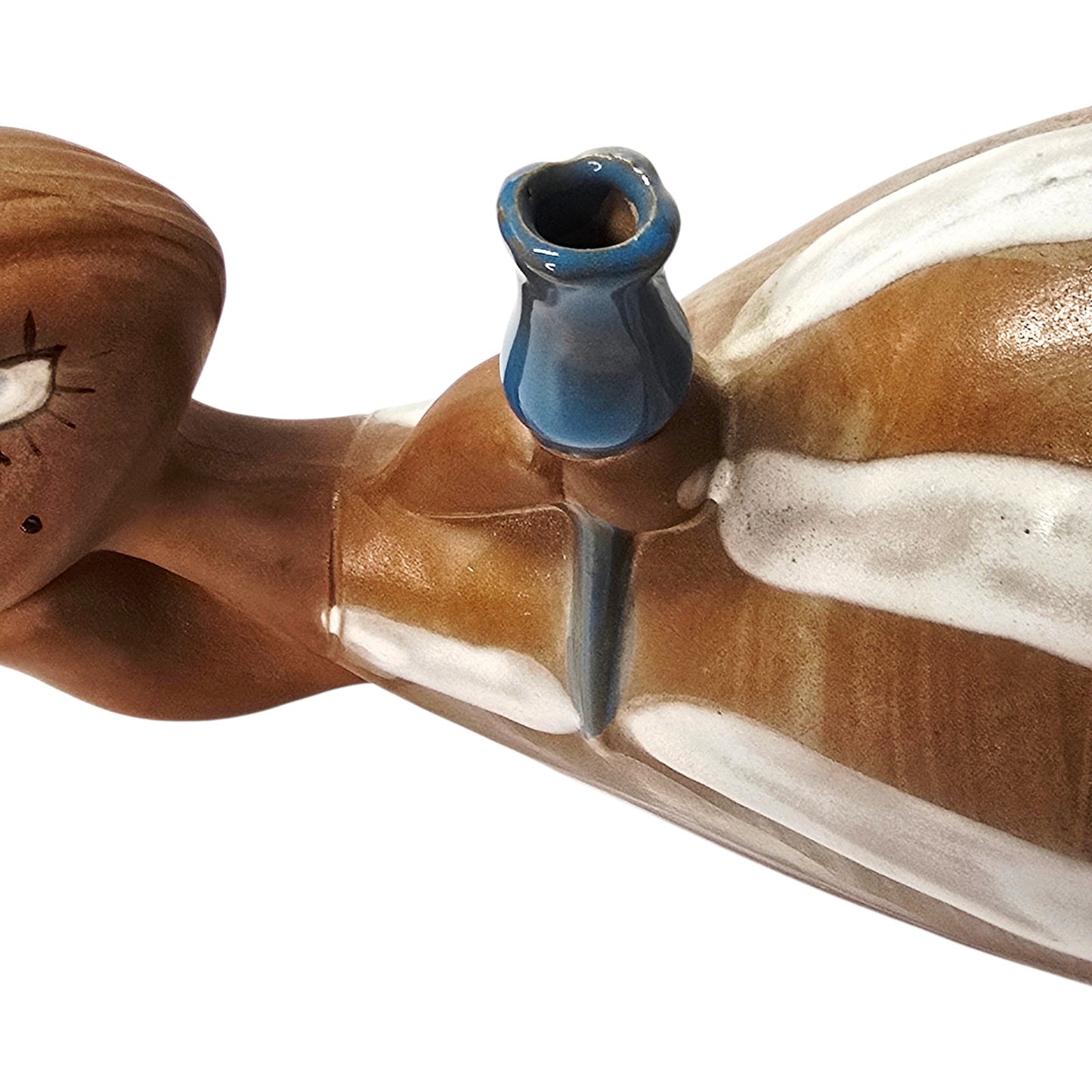 Vintage 1960s Japan Ceramic Big Eye Girl Reclining Figurine Candle Holder Kitsch