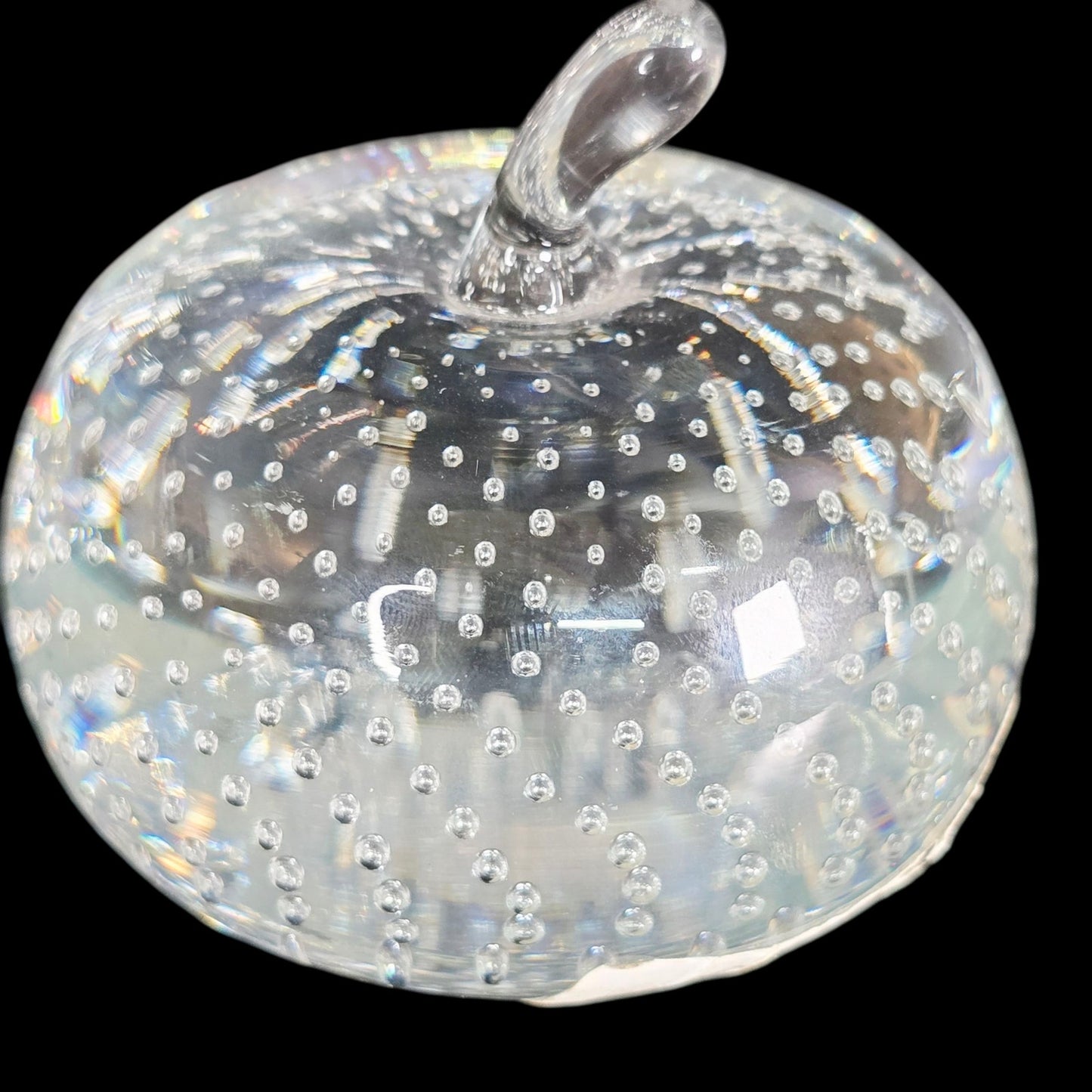 Mikasa Glass Apple Paperweight "Fruits of Life" Bullicante Control Bubbles