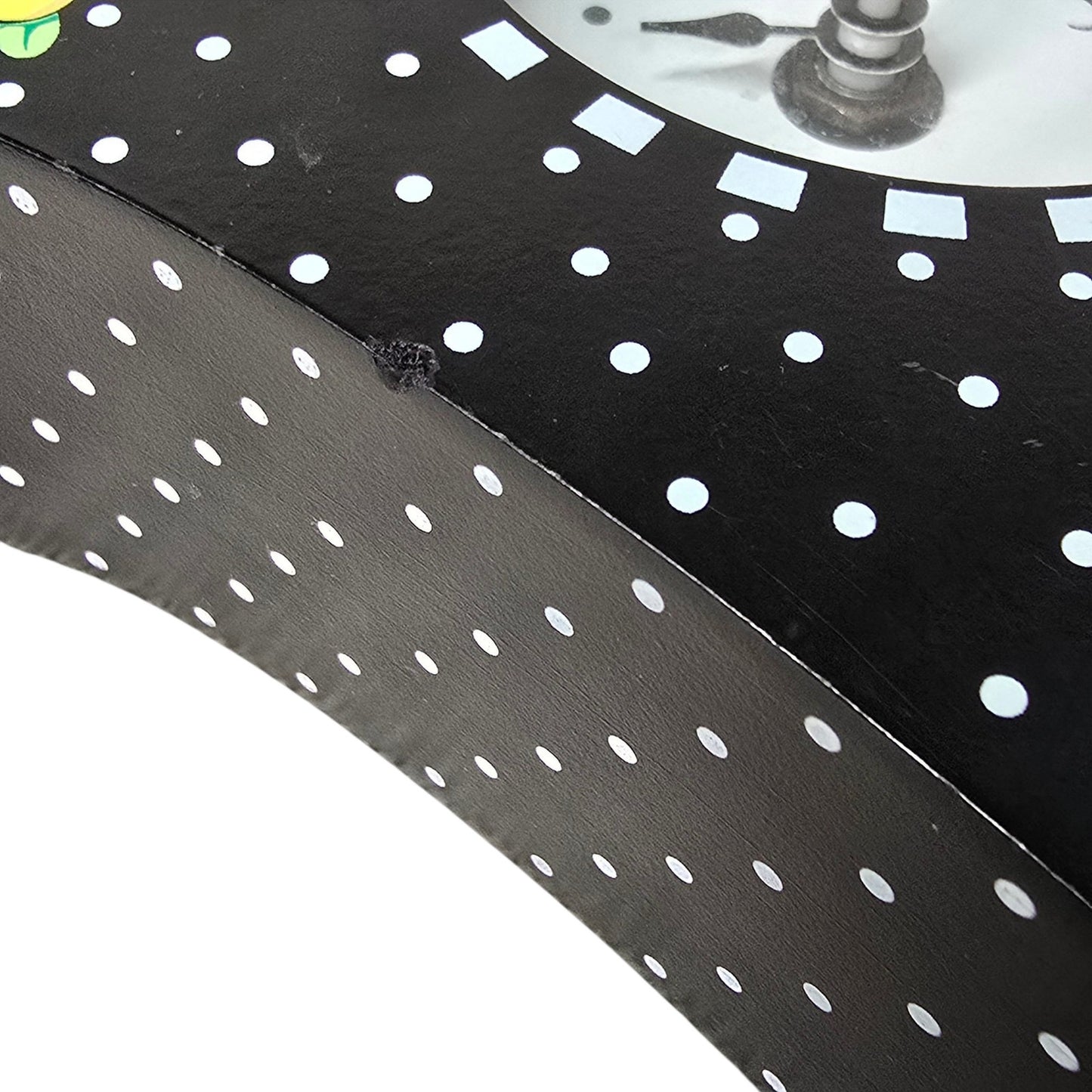 VTG 1997 RARE  Mary Engelbreit Charpente Clock Black Polka Dot Flowers
