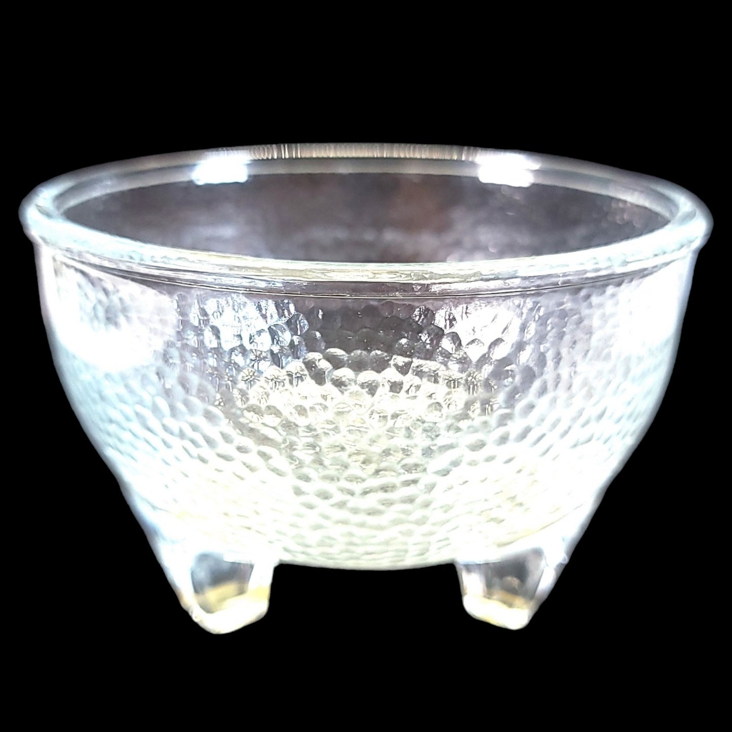 Vintage Crisa Libbey Pebble Texture Footed Glass Salsa Bowl No. 12