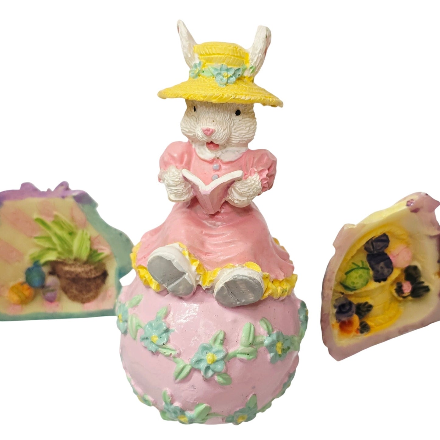 Vintage Easter Bunny Figurine Lot (6) Magic Creations 1997 Hinged & Resin