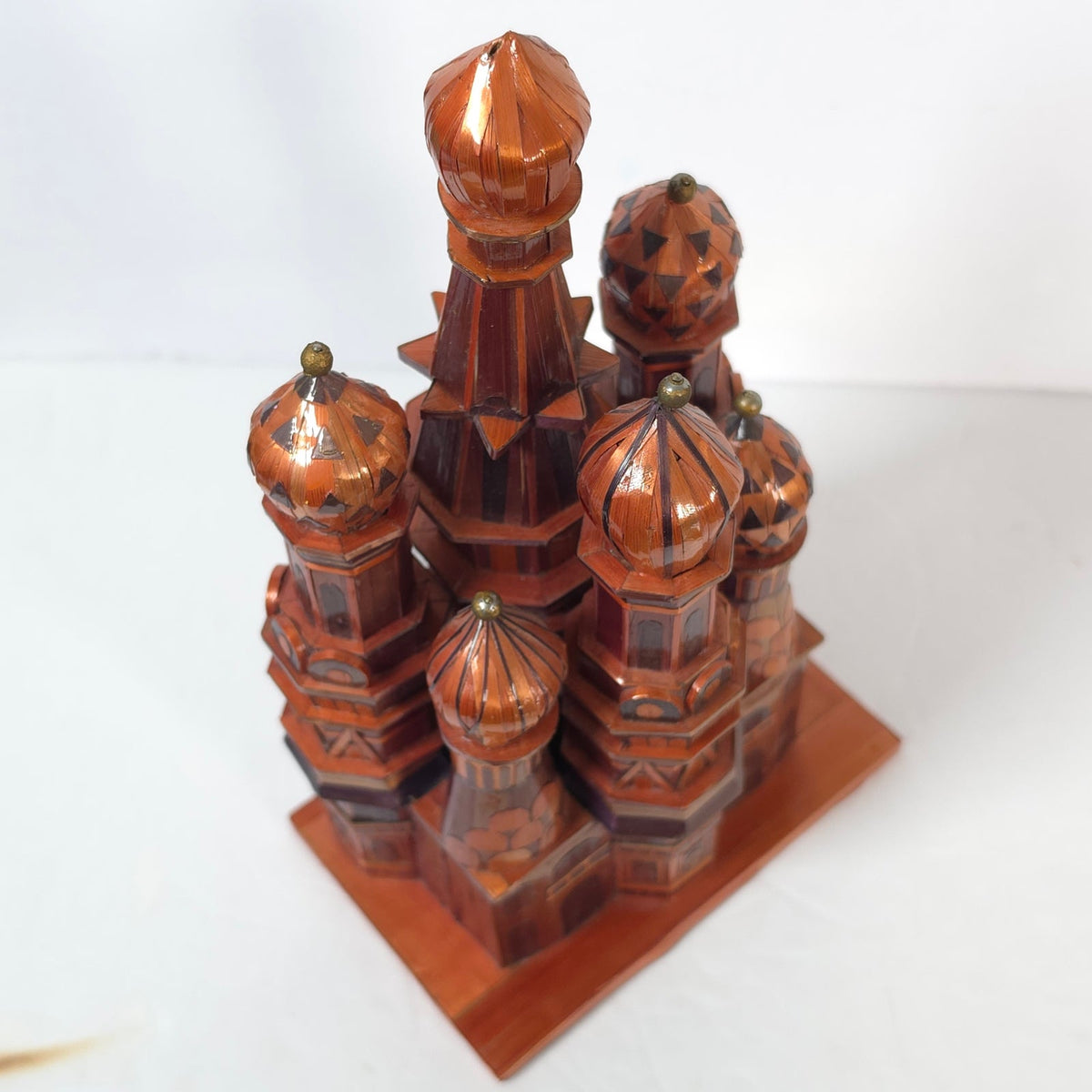 Vintage Saint Basil's Cathedral Straw Marquetry Souvenir Model