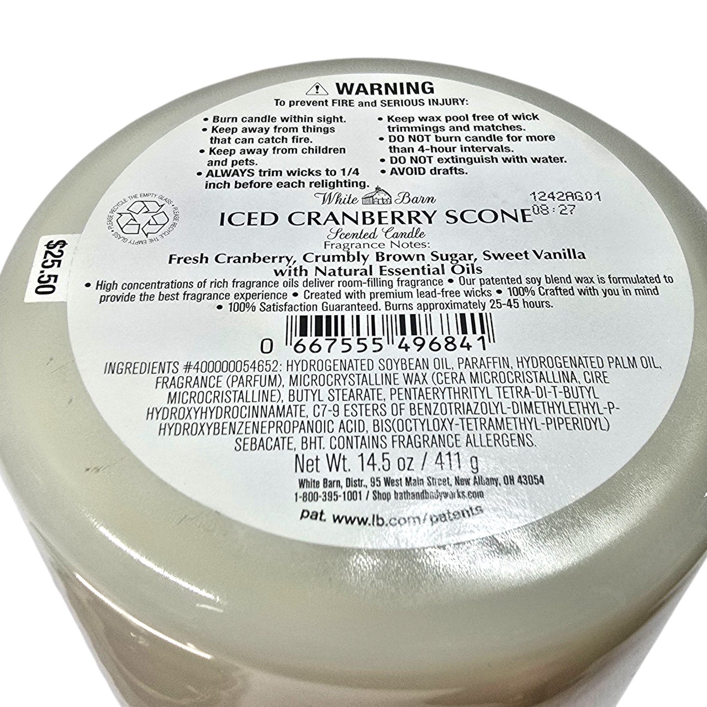Bath & Body Works Woodland Candle Holder + Iced Cranberry Scone Candle Soft Gold