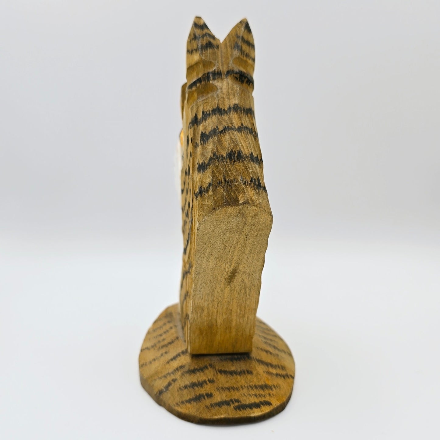 Wood Carved Orange Tabby Cat Eyeglasses Holder, Glasses Holder