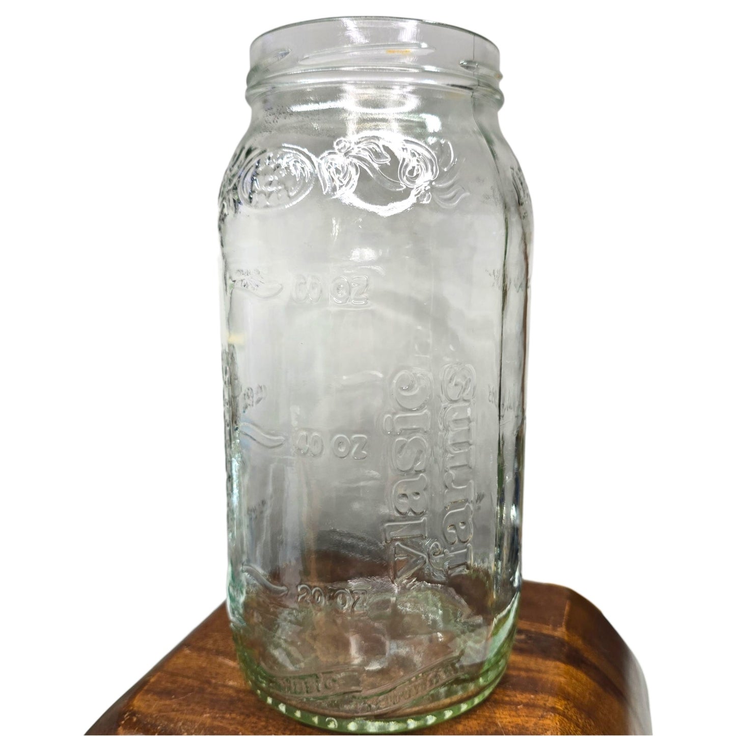 Vtg Vlasic Farms Embossed Glass Jar 64oz Pickle Canister Clear Farmhouse Decor