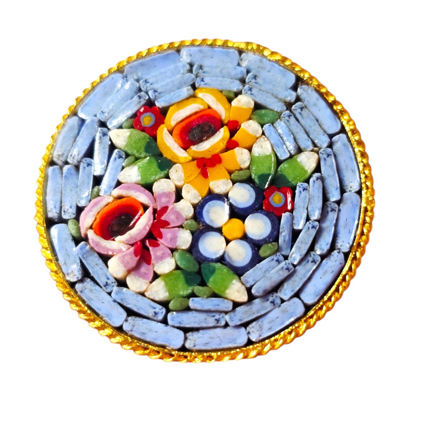 Made in Italy Micro Mosaic Pin Brooch