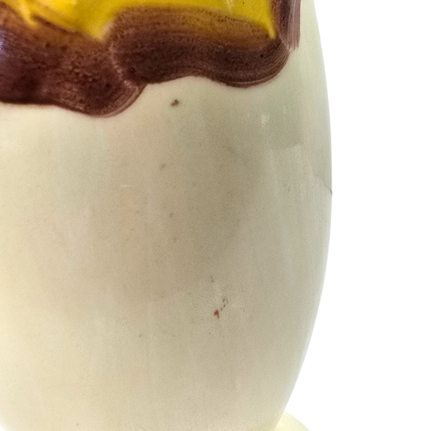 Vtg Czechoslovakia Pottery Vase Orange Yellow Brown Drip Glaze Ceramic 6"
