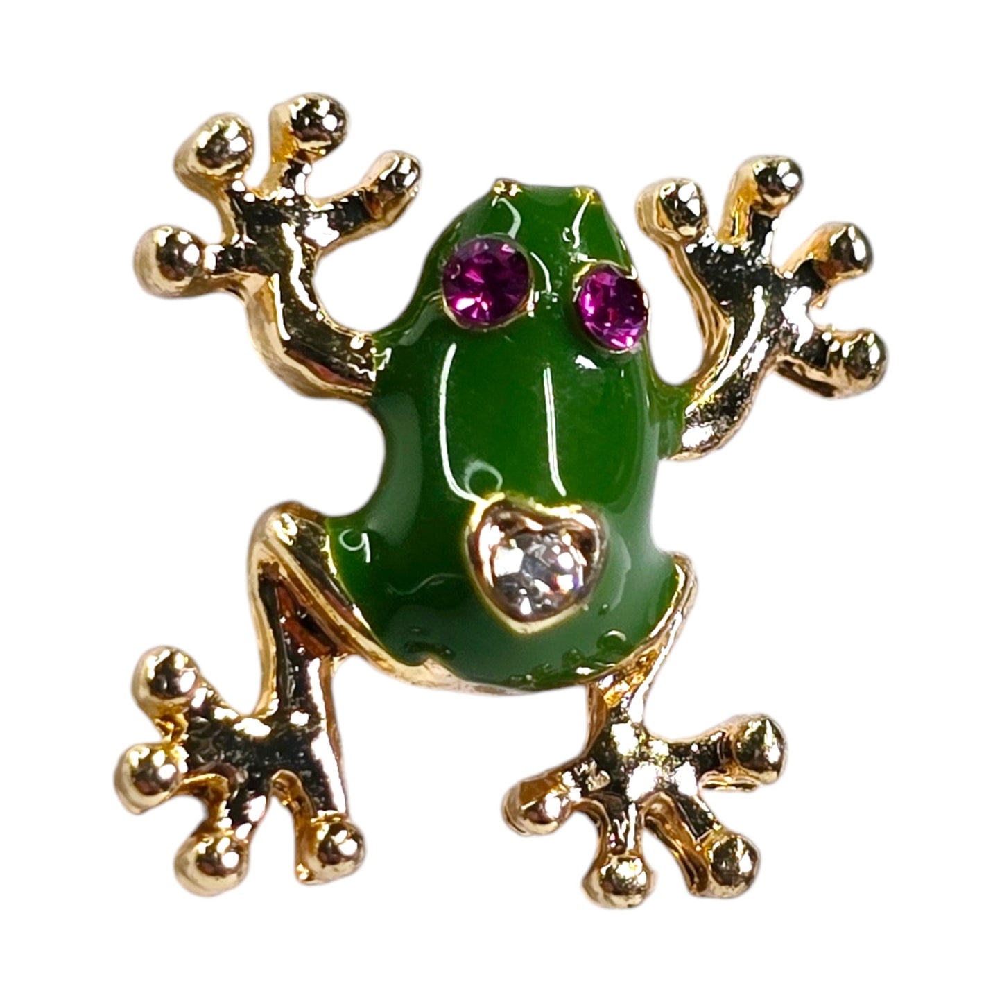 Betsey Johnson Gold Tone Sparkly Frog Stud Earrings, New in Box