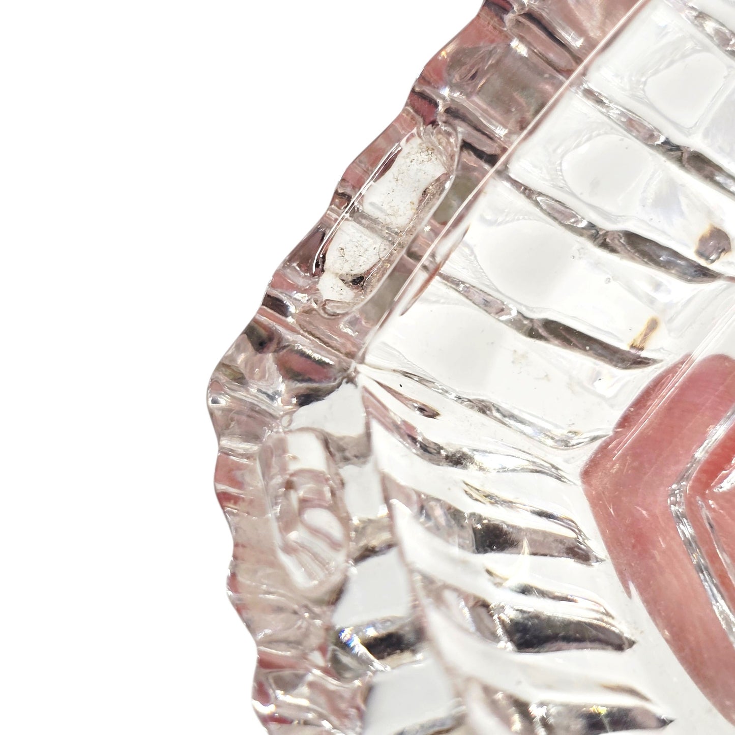 Vintage Lead Crystal Heart Trinket Box | Ribbed Starburst Valentine's Gift