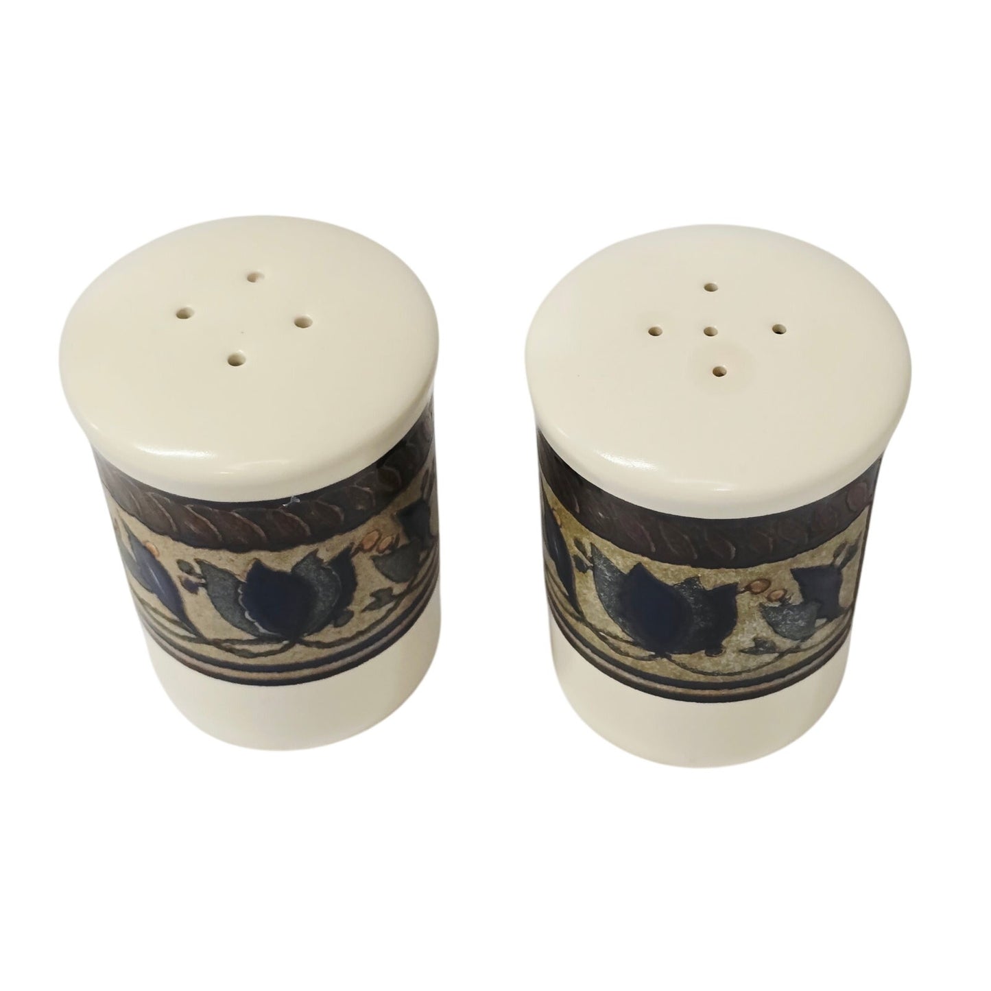 Mikasa Arabella Intaglio Salt and Pepper Shakers CAC01 - Malaysia Stoneware
