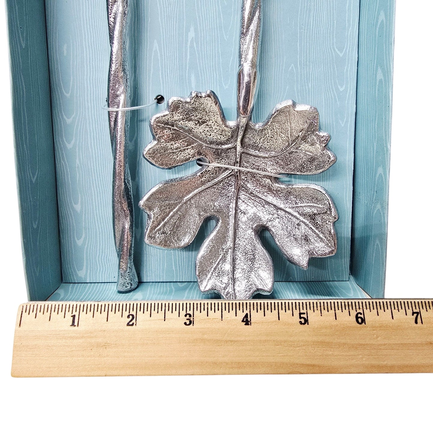 Martha Stewart Collection Park Leaves Salad Servers 2-Pc Rustic Macy's Regency NIB