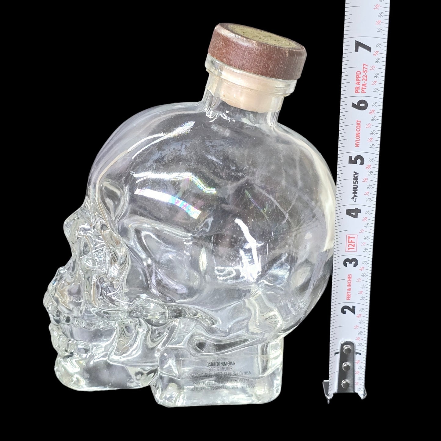 Smaller Crystal Head Vodka Skull Bottle (Empty) 750 ml w/Original Stopper 7"