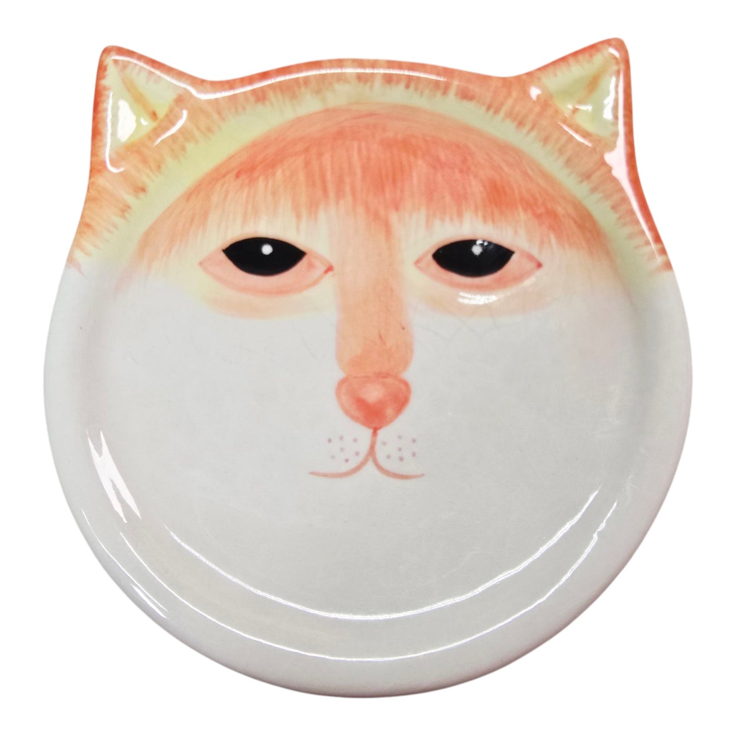 Vintage Y2K Bandwagon Cat Face Ceramic Drink Coasters - Set of 6 AS IS