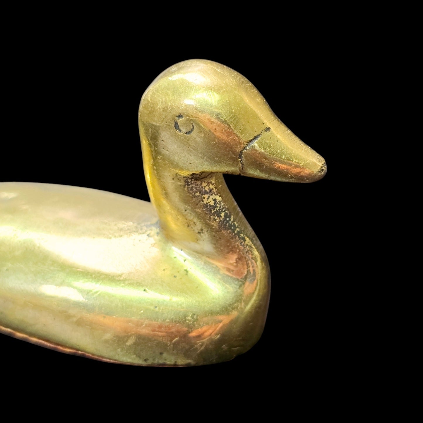 Vintage Brass Ducks Paperweights Set of 2, Brass Goose, Brass Bird